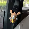 Almohadilla de hombro para cinturón de seguridad de oso lindo, protector creativo anti-estrangulamiento para cinturón de seguridad, accesorio interior de coche