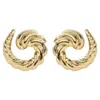 Pendientes de Oro Espiral Irregulares de Moda Europea y Americana Transfronterizos Pendientes de Sentido Avanzado Estilo Nicho Joyería para Mujer