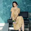2026 Nueva Moda Elegante Camisón de Algodón y Seda para Madres de Mediana Edad y Mayores, Cómodo y Versátil, Se Puede Usar Afuera, Vestido de Rayón Talla Grande