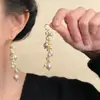 Pendientes de Borla de Flor Francesa Súper Hada para Rostro Delgado Exagerados Elegantes Pendientes de Novia Tachuelas de Alto Nivel para Cena de Mujer