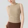Chaleco de Malla de Cuello Semi Alto para Mujer, Transpirable de Verano, con Cordones, Ajustado, Sexy, sin Mangas, Ropa Exterior, Top Camiseta para Yoga Fitness para Mujer