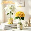 Adornos de jarrón de vidrio antiestrés para sala de estar del hogar, arreglo floral, recibidor, mueble de TV, artículos decorativos de alta gama