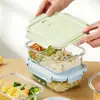 Lonchera de alta calidad y gran capacidad, recipiente para almuerzo apto para microondas, caja compartimentada para conservar la frescura, lonchera sellada para trabajadores de oficina y uso doméstico