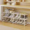 Zapatero sencillo para debajo de la cama de dormitorio, estante para zapatos para la entrada del hogar, zapatero multicapa de montaje rápido