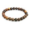 Contas de Madeira de 8mm Pedra Vulcânica Yoga Contas Pulseira Retrô Pulseira para Homens e Mulheres Pedra Olho de Tigre Fosca Preta Pulseira de Pedra Vulcânica