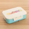 Lancheira de plástico de grau alimentício com tampa flip-top e divisórias, conjunto de lancheira e copo d'água para estudantes, lancheira de frutas para trabalhadores de escritório para levar