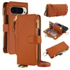 Adequado para Capa de Celular Google Pixel 10Proxl Google 9 Capa de Couro Flip Bolsa Carteira com Alça de Pulso Transversal
