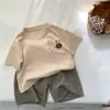 Ropa de Verano para Niños, Camisetas de Manga Corta para Niños y Niñas, Tops de Algodón Puro con Cuello Redondo, Ropa de Verano Linda con Estampado de Conejo Estilo Coreano