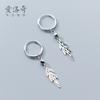 Naran plata s925 para mujer estilo coreano moderno simple hoja hebilla de oreja elegante arete de moda joyería de oreja para mujer G0499
