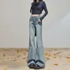 Jeans Acampanados Lavado Azul Nostálgico para Mujer 2026 Nuevo Otoño de Cintura Alta Sueltos Casual Versátiles Caída de Pantalones de Campana