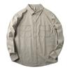 Camisa de ferramentas estilo americano outono masculina Ami Kaji lavado algodão velho cinza verde camisa de manga comprida casaco empilhado na moda
