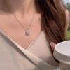 Colar de Prata 925 com Pedra da Lua para Mulheres, Estilo Coreano Choker com Elementos de Pétalas, Corrente para Clavícula, Estilo Ins