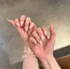 Unhas Vestíveis 3D Cruz Preto e Cinza, Arte de Unhas de Alta Qualidade, Peças de Unha Cor Sólida Doce e Cool, Unhas Postiças Estilo Y2K