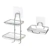 Estante para jabón de acero inoxidable, caja de jabón de pared, resistente al agua, soporte para jabón creativo, estante de baño con drenaje