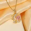 Colar Coração Folha de Luxo Leve Transfronteiriço Feminino Doce DIY Corrente de Clavícula Pingente Design de Nicho Joias Pingente Acessórios