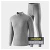 Suéter de Algodón Grueso Holgado de Otoño para Hombres de Mediana Edad y Mayores, Pantalones de Talla Grande con Forro Polar, Conjunto de Ropa Interior Térmica para Hombre con Cuello Alto