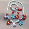 Dibujos animados para niños nueva joyería Frozen princesa Elsa Cenicienta colgante collar arete clip traje