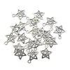 Pingente Estrela de Cinco Pontas Espiral de Prata Antiga Acessórios de Joias de Liga de Zinco DIY Material para Colar Brincos Pingente Quente Transfronteiriço