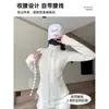 Chamarra Sudadera Blanca de Forro Polar Doble Cara Ajustada con Cuello Alto para Mujer, Otoño e Invierno Más Vendido 2026 Nuevo Top Cálido