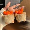Piel de Conejo Bolsa Pequeña de Bola de Carbón Colgante Mochila Adorno de Muñeca Juguete de Dibujos Animados Llavero de Coche Colgante Personalizado