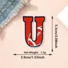 Parches de Tela de Colores Rojos con 26 Letras del Alfabeto Inglés y Números, Estilo Béisbol Americano, Parches Decorativos para Planchar DIY