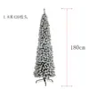 Árvore de Natal Flocada Árvore Lápis 1,2m - 2,1m Branca Nevada Densa Decoração de Árvore de Natal com Luzes LED