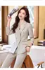 Conjunto de terno profissional feminino para primavera e outono, adequado para uso no escritório e deslocamento, apresentando um blazer de cor sólida e calças de corte justo, criando um conjunto de trabalho sofisticado e elegante