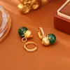 Pendientes Populares de Ágata con Forma de Calabaza Estilo Chino con Diseño Desmontable, Moda de Alta Gama, Pendientes Retro Estilo Chino Nuevo