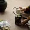 Bolsa Cilíndrica de Tecido Dinastia Tang e Song, Acessórios para Cerimônia do Chá, Bolsa Portátil para Exterior, Bolsa de Armazenamento para Conjunto de Chá, Bolsa de Viagem Tote