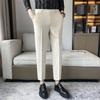 Calças de Terno Slim Fit Masculinas Primavera 2025 Estilo Coreano Moderno Versátil Retas Soltas Casuais Calças Drapeadas Masculinas