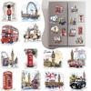 Imanes de Refrigerador Transfronterizos Personalizados Londres Nueva York Imanes de Refrigerador de Cocina Regalos Souvenir de Ciudad Imanes de Refrigerador del Reino Unido y EE. UU.
