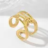 Anillo de Moda Transfronterizo Europeo y Americano para Pareja Anillo de Acero Inoxidable 18K Diseño Suelto Anillo Versátil para Mujer Joyería Regalo