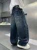 Calças Jeans Largas e Soltas para Meninos de Meia-Idade e Mais Velhos, Nova Coleção Primavera/Outono Marca Tendência Calças Longas Casuais, Modernas e Versáteis, Cor Escura, Outono