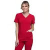 Top de Manga Corta con Cuello en V Lavable para Trabajo Secado Rápido Transpirable Quirófano Fuente Transfronteriza Fábrica de Enfermeras En Stock