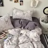 Juego de ropa de cama de gasa de doble capa para madre e hijo de grado A, con un patrón floral retro, que incluye una funda de edredón, una sábana bajera y un juego de sábanas de tres piezas para dormitorios