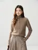 Cárdigan con Botón de Solapa para Mujer 2026 Otoño Invierno Nuevo Rojo Manga Larga Tejido Versátil Cálido Abrigo Suéter Top