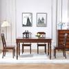 Juego de Mesa y Sillas de Comedor de Madera Maciza Estilo Americano, Mesa de Comedor Rectangular Pequeña para Apartamento de Madera Natural, Mesa de Comedor Larga Estilo Occidental, Muebles de Lujo Ligero