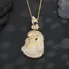 Nueva Moda Hip-Hop Colgante de Retrato con Circonita Totalmente Incrustada Collar Joyería para Hombre Tendencia Europea y Americana Accesorios Venta al por Mayor