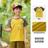 [100% Algodão] Camiseta de Manga Curta Cotton Hall Classe A Antibacteriana Cor Contrastante Algodão Mesclado Algodão Puro Top Algodão Mesclado Roupa Infantil