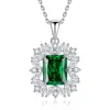 Transmisión en Vivo de Tiktok Dropshipping Collar de Plata S925 Floral Esmeralda Accesorios para Mujer Regalo Cadena para Clavícula Conmemorativa Colgante