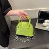 Elegante Bolso Pequeño 2023 Nuevo Patrón Lichi Mini Bolso Concha Estilo Occidental Bolso Cruzado de Cadena para Mujer Bolso para Lápiz Labial