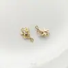Chapado en Oro de 14K Electroplateado Zircón Pequeña Margarita Tulipán Rosa Flor Colgante Pendientes Hechos a Mano Pulsera Colgante