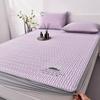 Nuevo Set de Tres Piezas de Sábanas Ajustables de Verano de Seda de Hielo y Látex Plegable para Estudiante de Dormitorio Individual Lavable a Máquina