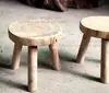 Taburete Creativo de Madera Maciza con Forma de Flor Mueble Taburete Sencillo de Tronco de Madera Taburete Pequeño Macetero para Balcón Banco de Mesita de Noche para Flores