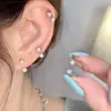Brincos de Tarraxa Duplo Diamante Brilhante Gipsofila para Mulheres Piercing na Orelha Cartilagem da Orelha Tarraxa de Zircônia Cúbica Concha Tarraxa Dupla Cabeça Diamante Novo Brinco