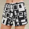 Modelos Personalizados Pantalones para Dormir de Mujer Bloque de Color Tela Corta Estampado Geométrico Pijamas Elásticos Casuales Shorts para Casa