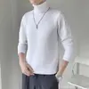 Suéter de Cuello Alto Nuevo Estilo Coreano Otoño e Invierno 2025 para Hombre Color Sólido Versátil de Moda Casual Manga Larga Camisa Base