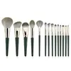 Conjunto de 12 Pincéis de Maquiagem, Incluindo Pincel para Pó, Pincel para Blush, Pincel de Detalhe para Olhos, Ferramentas para Maquiagem de Sobrancelhas e Lábios, Pincel para Fixar Sombra