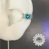 Huazi Clip para Oreja 6mm Diamante Redondo Clip de Espiga de Trigo Sin Perforación Hueso de la Oreja Clip para Oreja Estilo Dulce Fresco Sin Dolor Súper Fuerte Sin Perforación