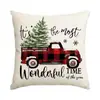 Funda de cojín para sofá temática de Navidad de Amazon transfronteriza, decoración de ambiente navideño, funda de cojín para ventana salediza de coche